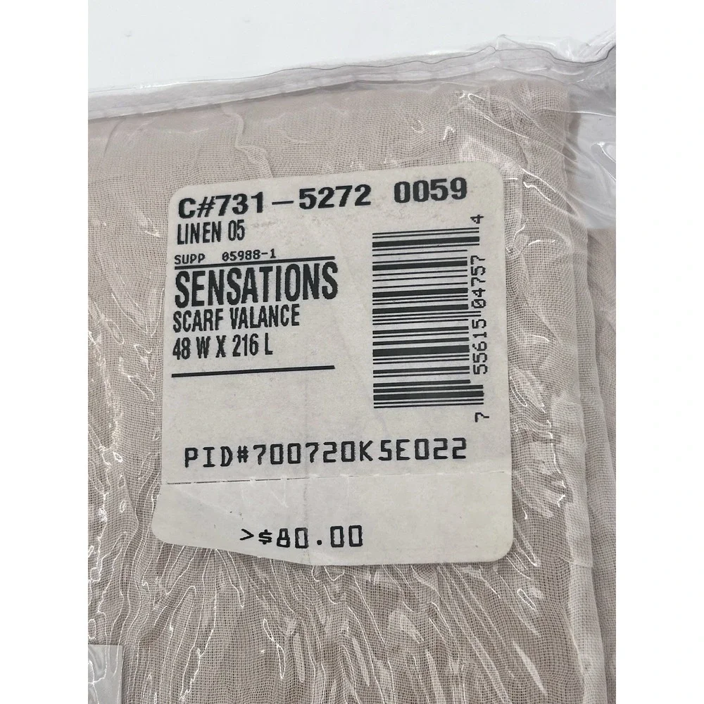 JCPenney Home Collection‎ Sensations Scarf Valance Linen Sheer Window Drape